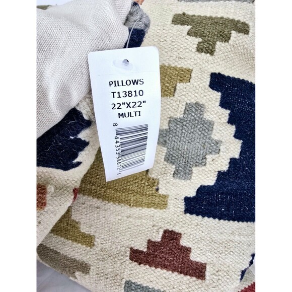 2 Rizzy Home Throw Pillows, Size 22 x 22 Bohemian Style, Toss Pillow - Picture 4 of 4